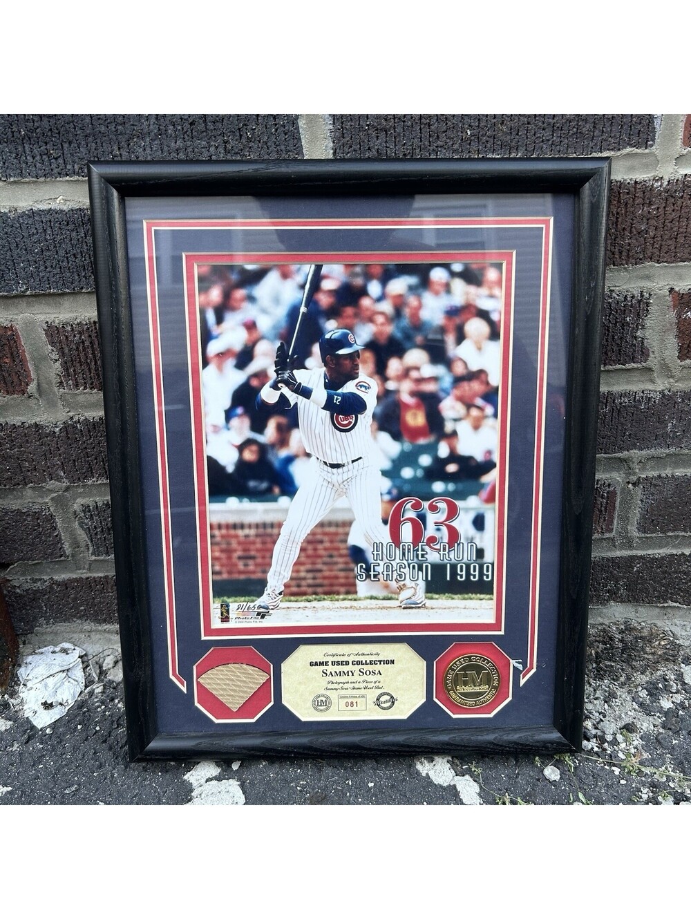 AUTHENTIC Sammy Sosa GAME USED Bat 81/650 COA Frame MLB